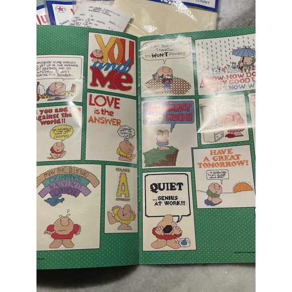 Vintage Lot 1980s Ziggy Designs Counted Cross Stitch Book, Fabric USA Made - Picture 7 of 8